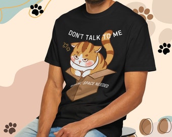 DON'T TALK to ME Funny Cat Organic T-Shirt Tee Shirt Top Eco Friendly High Quality Water Based Print Super Soft Unisex, Pet Lover Gift