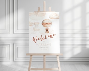 Welcome Sign Baby Shower Girl, Poster Welcome, Baby Girl, Baby shower, digital template