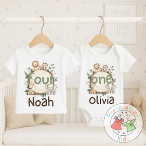 Personalised Safari Animal Birthday T-Shirt | Baby Grow, Bodysuit, Romper or T-Shirt, When I Wake Up I Will Be 3, AW007