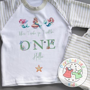 Personalised Mermaid Birthday Pyjamas – “When I Wake Up, I Will Be” Design, When I Wake Up I Will Be One Pajamas, MD002