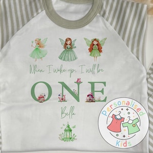 Personalised Fairy Birthday Pyjamas – “When I Wake Up, I Will Be” Design, When I Wake Up I Will Be One Pjs, FD019