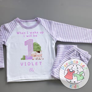 Personalized Farm Animal Birthday Pyjamas – Perfect for Little Farmers!, When I Wake Up I Will Be One Pajamas, FA010