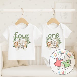 Personalised Safari Animal Birthday T-Shirt | Baby Grow, Bodysuit, Romper or T-Shirt, When I Wake Up I Will Be 3, AW009