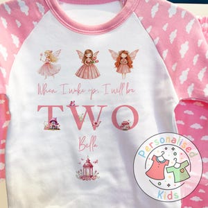 Personalised Fairy Birthday Pyjamas – “When I Wake Up, I Will Be” Design, When I Wake Up I Will Be One Pjs, FD017