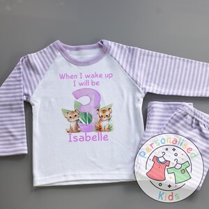Personalized Safari Animal Birthday Pyjamas – Cute & Comfy for Your Little Explorer!, When I Wake Up I Will Be One Pajamas, SA005