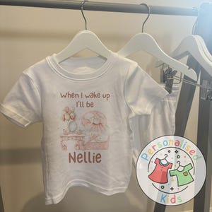 Personalised Pink Ballerina Birthday Pyjamas – When I Wake Up, I Will Be Design, When I Wake Up I Will Be One Pajamas, BD001 White short set