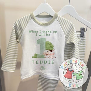 Personalized Farm Animal Birthday Pyjamas – Perfect for Little Farmers!, When I Wake Up I Will Be One Pjs, FA011