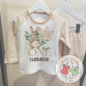 Personalized Woodland Bunny Pyjamas – Soft, Sweet & Perfect for Little Dreamers, When I Wake Up I Will Be One Pjs, WB001
