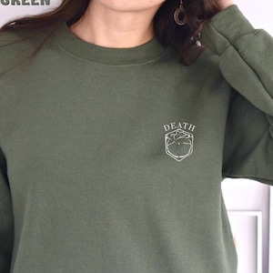 Embroidered Death Heart Sweater, Gothic Heart Design Sweater, Dark Heart Art Sweater, Death Symbol Embroidery Sweater