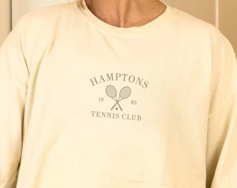 Hamptons Tennis Club Embroidered Shirt, New York Gift, Hamptons Gift, Tennis Club Tee, Country Club Style, NYC Tee, Comfort Color Shirt