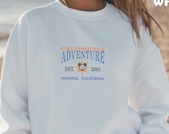 Embroidered Disneyland California Sweatshirt, Vintage Disneyland Sweaters, Family Vacation Crewneck, California Sweatshirt, Universal Studio
