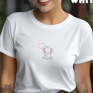 Embroidered Elephant Shirt, Elephant Lover Shirt, New Mom Shirt, Mother&#39;s Day Shirt, Animal Lover Shirt, Cute Elephant Shirt, Elephants Tee