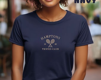 Hamptons Tennis Club Embroidered Shirt, New York Gift, Hamptons Gift, Tennis Club Tee, Country Club Style, NYC Tee, Tennis Lover Apparel
