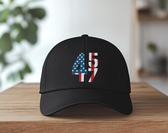 Embroidered Trump 45 47 Hat, Trump Baseball Cap, Men Hat, Women Baseball Trump Hat, Maga Hat