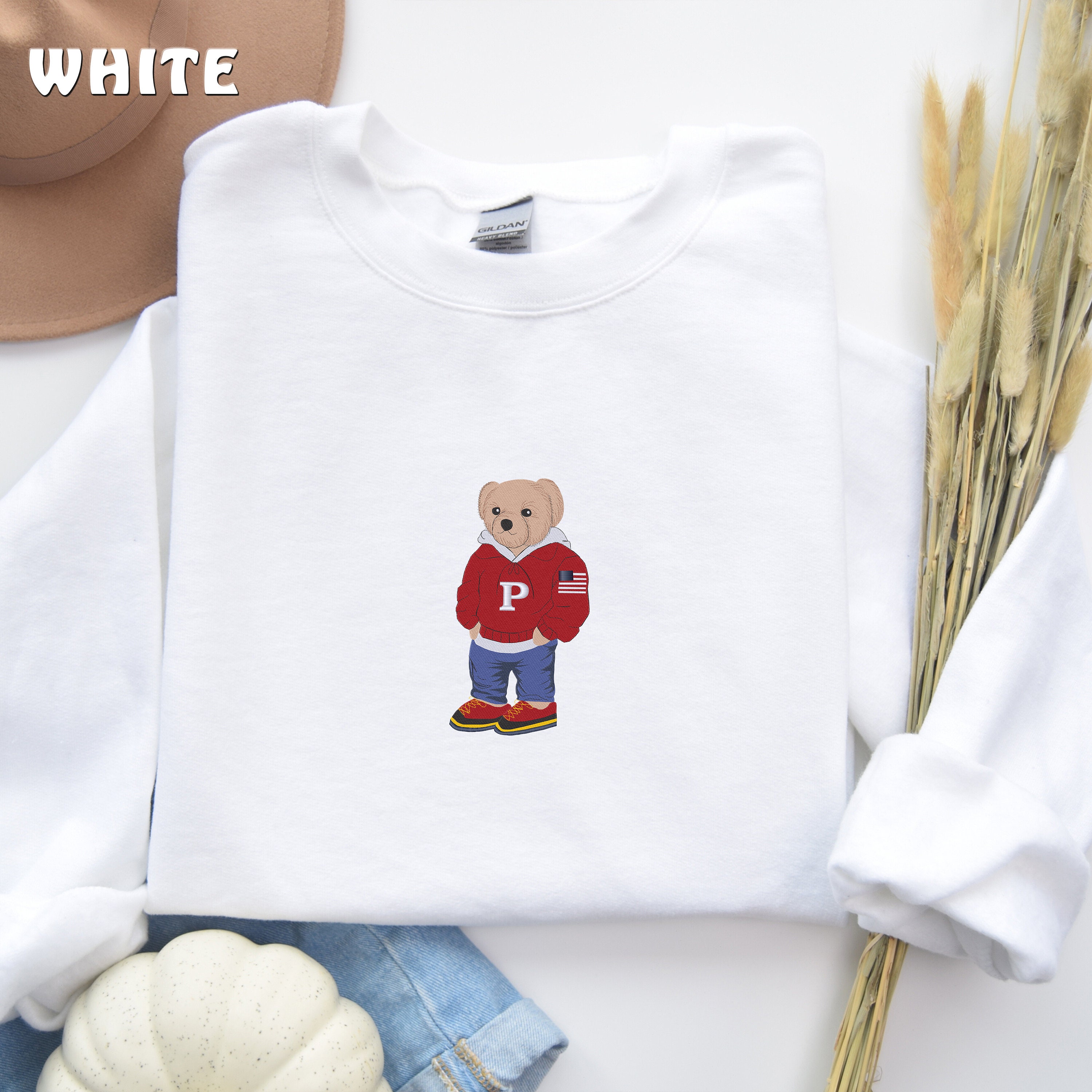 【GRAVER】23FW★ Big Drawing Letter Bear Sweatshirt GRAVER】23FW☆ Big Drawing Letter Bear Sweatshirt Designer