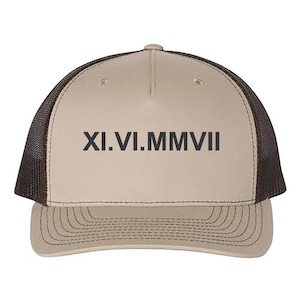 Embroidered Custom Roman Numerals Richardson Cap, Personalized Roman Numerals Hat, Roman Date Cap, Anniversary Date Hat, Custom Couple Cap