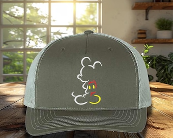 Embroidered Mickey Outline Color Richardson Cap, Disney 1928 Cap, Disney Retro Mickey Hat, Disney Mickey Mouse Hat, Mickey Mouse Fan Cap