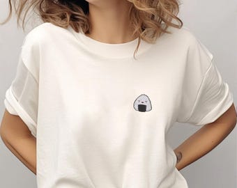 Embroidered Kawaii Food T-Shirt, Cute Custom Food Shirt, Personalized Food Lovers Tee, Cute Asian Food Tee, Cute Kawaii Food Shirt