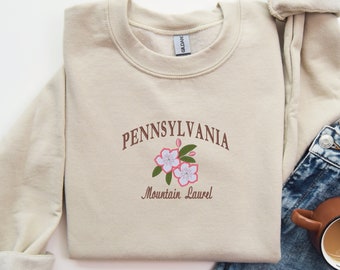 Embroidered Pennsylvania Mountain Sweatshirt, Laurel Highlands Scenery Sweatshirt, Pennsylvania Nature Sweatshirt