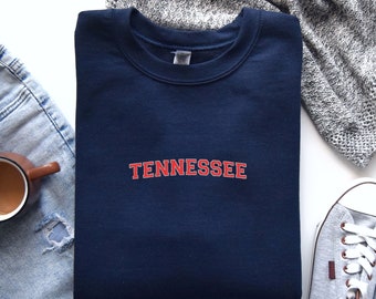 Embroidered Tennessee Sweatshirt, Tennessee Vintage Football, Game Day Sweater, Tennessee Travel, Retro Style Sweatshirt, Nashville Sweater