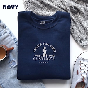 Embroidered Little Chef Remy Sweatshirt, Disney Ratatouille Sweater, Just Here For The Snacks, Pixar Ratatouille Crewneck, Remy Gusteau&#39;s