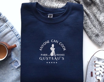 Embroidered Little Chef Remy Sweatshirt, Disney Ratatouille Sweater, Just Here For The Snacks, Pixar Ratatouille Crewneck, Remy Gusteau's