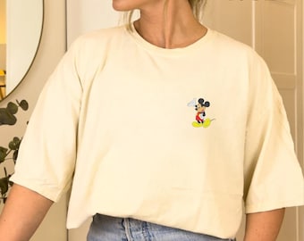 Embroidered Disney Classic Mickey Mouse Pose Shirt, Mickey Shirt, Disneyland Holiday Vacation T-Shirt, Disney Retro T-Shirt, Disney World