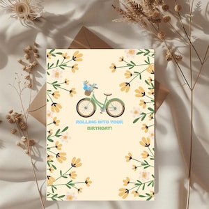 Digitale Grußkarte Geburtstag Sommer | Printable Birthday Card | Geburtstagskarte DIY Druck | Fahrrad Cycle