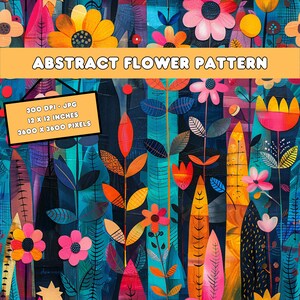 Abstract Flower Seamless Pattern Commercial Use, Summer Seamless Pattern, Seamless Pattern, Blossom seamless pattern, Flower seamless