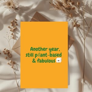 Digitale Grußkarte Geburtstag Vegan | Printable Birthday Card | Geburtstagskarte DIY Druck | Vegan Birthday Card | Plant-Based & Fabulous