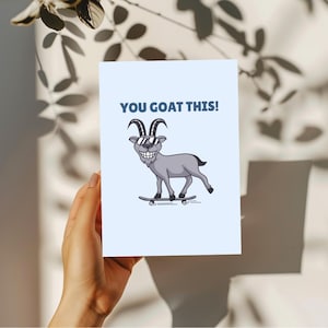 Lustige vegane Grußkarte – “You goat this!” – Printable Karte zum Ausdrucken – Nachhaltige digitale Karte mit veganem Spruch
