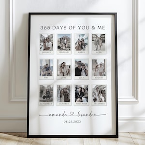 1st Anniversary Polaroid Photo Collage Template, Custom Polaroid Photo Frame Anniversary, Anniversary Gift, Personalized Photo Frame, Canva