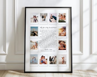 Custom Polaroid Photo Frame Anniversary Template, 1st Anniversary Gift, Valentines Day Gift,  Personalized Picture Frame, Canva Template