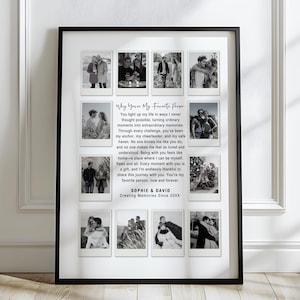 Custom Polaroid Photo Frame Anniversary Template, Anniversary Gift, 1st Anniversary Gift, Printable Anniversary Gift for Boyfriend, Canva
