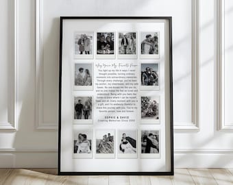 Custom Polaroid Photo Frame Anniversary Template, Anniversary Gift, 1st Anniversary Gift, Printable Anniversary Gift for Boyfriend, Canva