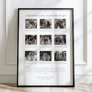 Custom Polaroid Photo Frame Mothers Day Template, Mothers Day Photo Collage, Mothers Day Gift, Birthday Gift, Gift for Mom, Christmas Gift