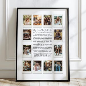 Custom Polaroid Photo Frame Mothers Day Template, Mothers Day Photo Collage, Mothers Day Gift, Gifts for Mom from Son or Daughter, Canva