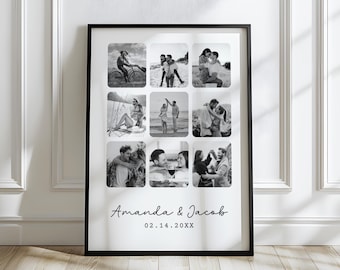 Personalized Photo Collage, Custom Anniversary Photo Collage, Gift for Boyfriend, Gift for Girlfriend, Valentines Gift, Anniversary Gift
