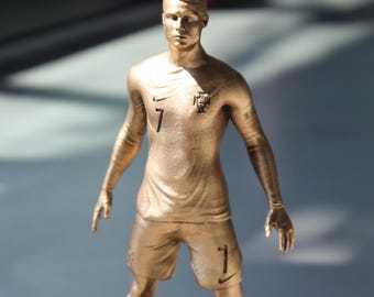 Sculpture 3D Cristiano Ronaldo CR7 Portugal avec podium et Nom