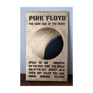 Mini poster 3D original de l&#39;album &quot;The Dark Side of the Moon&quot; de Pink Floyd - Version Or