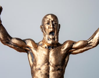 Statue Hand Painted Realistic MMA Fighter 3D Printed - Khamzat Chimaev