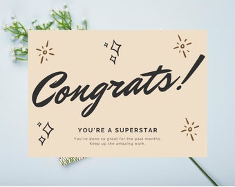 Superstar Congratulations Card |Occasions Card| Wedding Invite Card |Editable Greeting Card |Instant Download | Greeting Card |Card Template