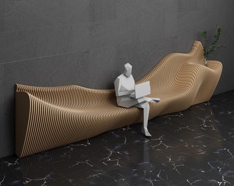 Parametric Art Wooden · Wavy Wooden Wall Decor · 3D Print CNC Router Cutting File · Parametric Wall Panel