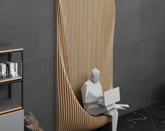 Parametric Art Wooden · Wavy Wooden Wall Decor · 3D Print CNC Router Cutting File · Parametric Wall Panel