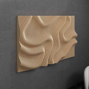 Parametric Art Wooden · Wavy Wooden Wall Decor · 3D Print CNC Router Cutting File · Parametric Wall Design