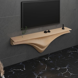 パラメトリック シェルフ ユニット 波型木製テレビ ユニット デザイン & 建築 アート モダン家具 - CNC ルーター ファイル