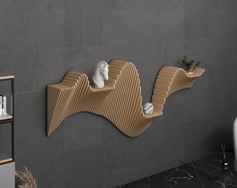 Parametric Wavy Shelf Decor – Modern Wooden Furniture Design (Digital File)
