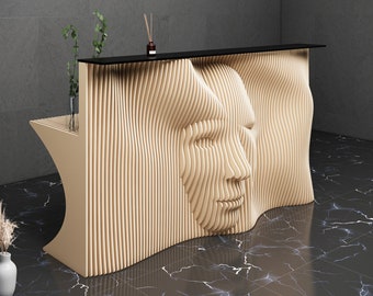 Parametric Art Wooden · Wavy Wooden Furniture · 3D Print CNC Router Cutting File · Parametric Office Desk