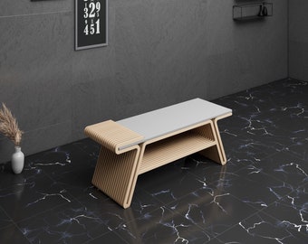 Parametric Bench Design Wavy Wooden  - Modern Office and Home Furniture  - 3D Art CNC Router Cutting Machine File