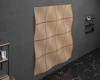 Parametric Art Wooden · Wavy Wooden Wall Decor · 3D Print CNC Router Cutting File · Parametric Wall Design